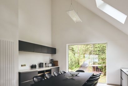The dining table at Munro Cabin, Loch Lomond