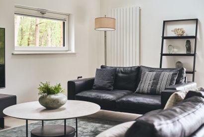 The living room at Munro Cabin, Loch Lomond