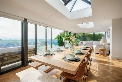 The dining room at Groeslon, Anglesey