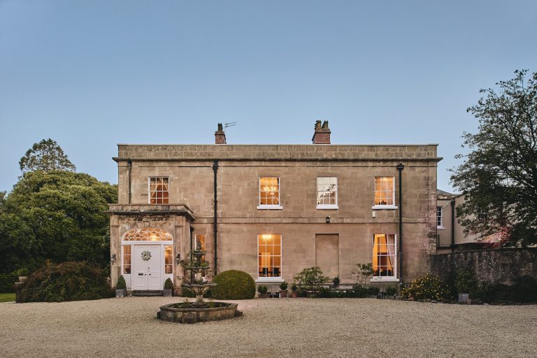 The Manor exterior in the evening