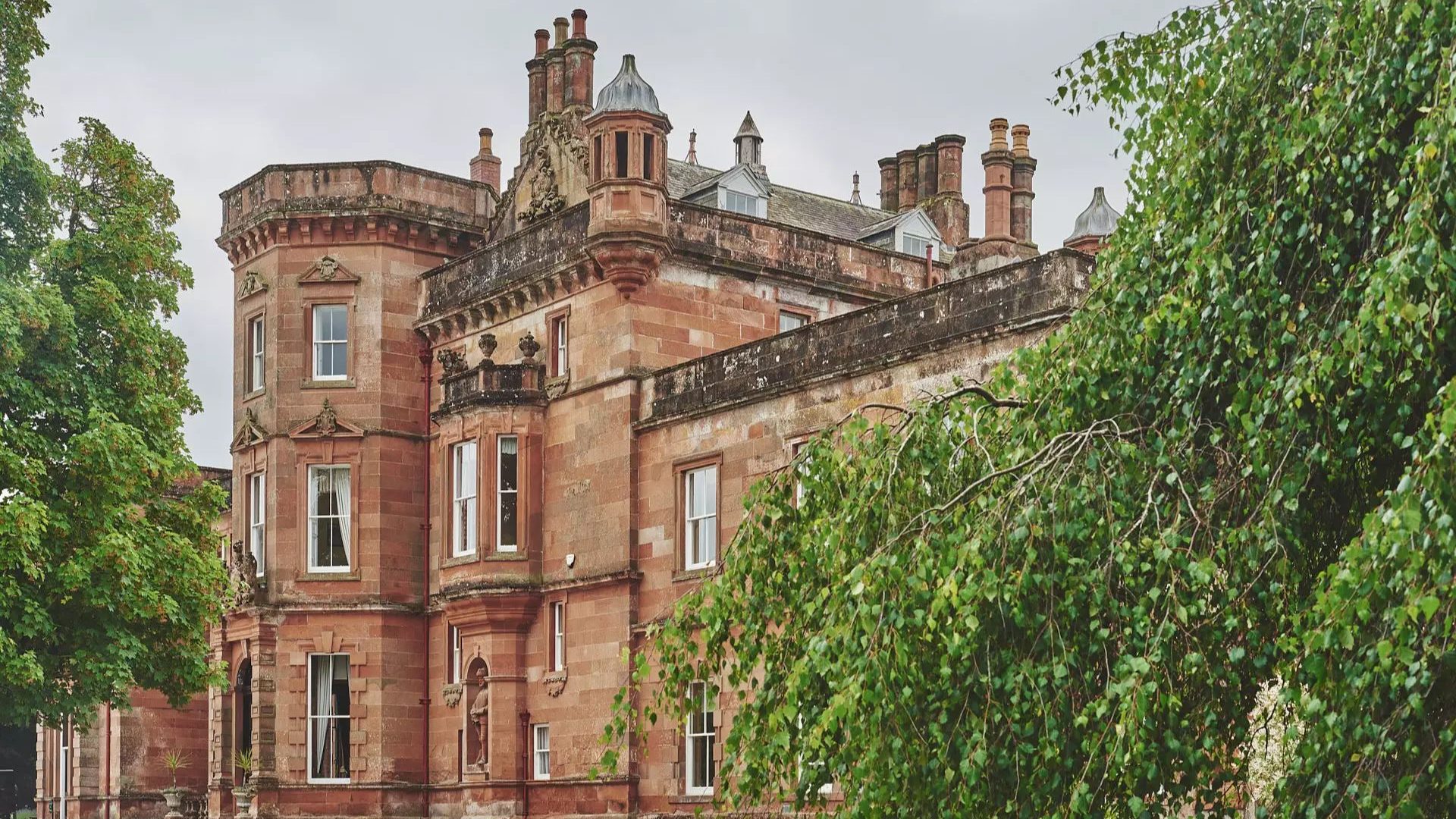 xterior of Netherby Hall stately home in Cumbria