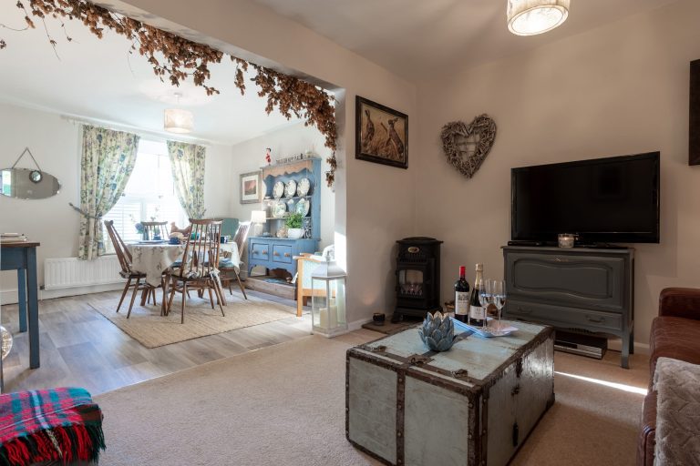 The living space at Leatside Cottage, Somerset